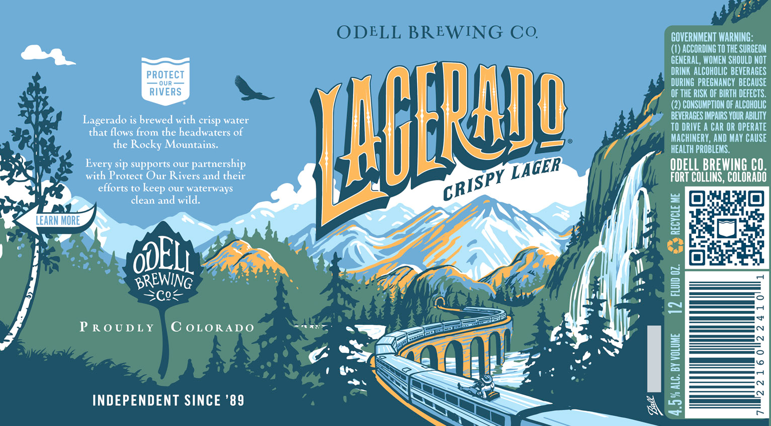 TABC label artwork for Lagerado Crispy Lager - Protect Our Rivers-