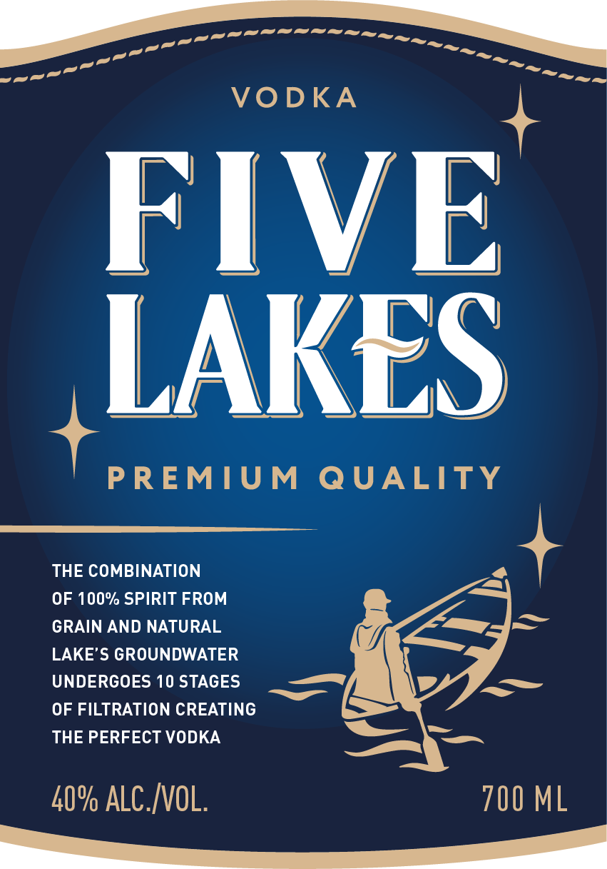 TABC label artwork for FIVE LAKES PREMIUM QUALITY