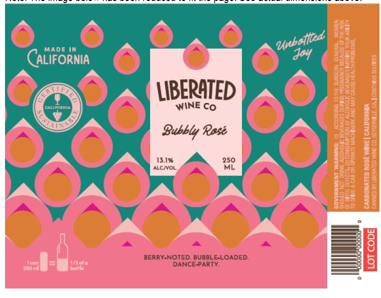 TABC label artwork for LIBERATED BUBBLY ROSE