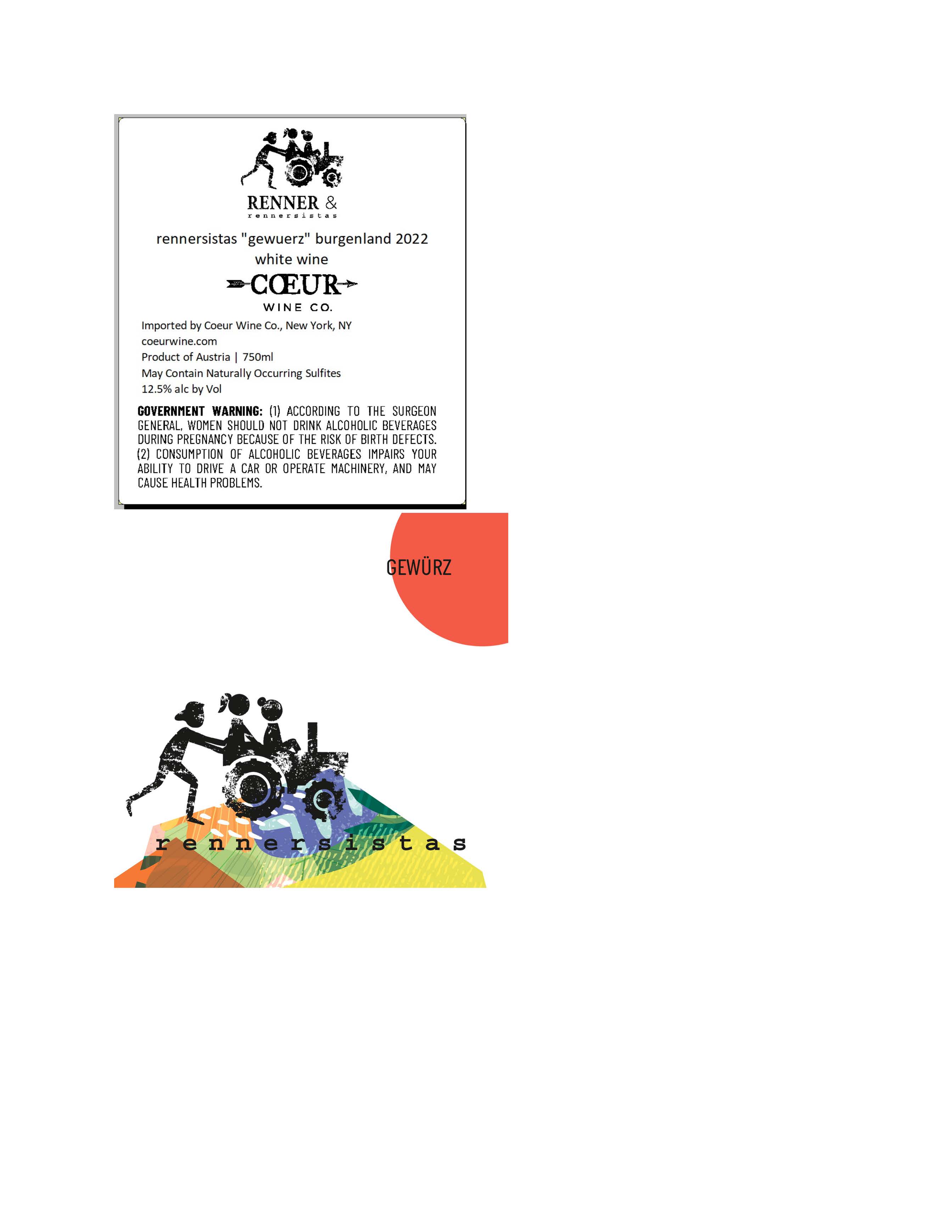 TABC label artwork for Rennersistas Zweigelt