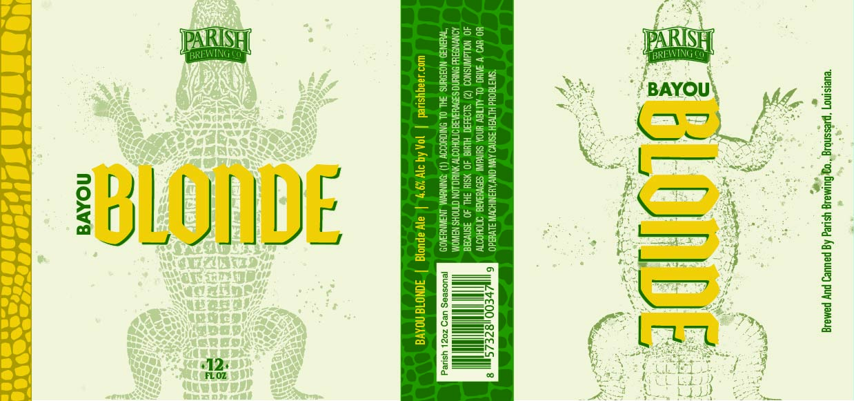 TABC label artwork for Bayou Blonde