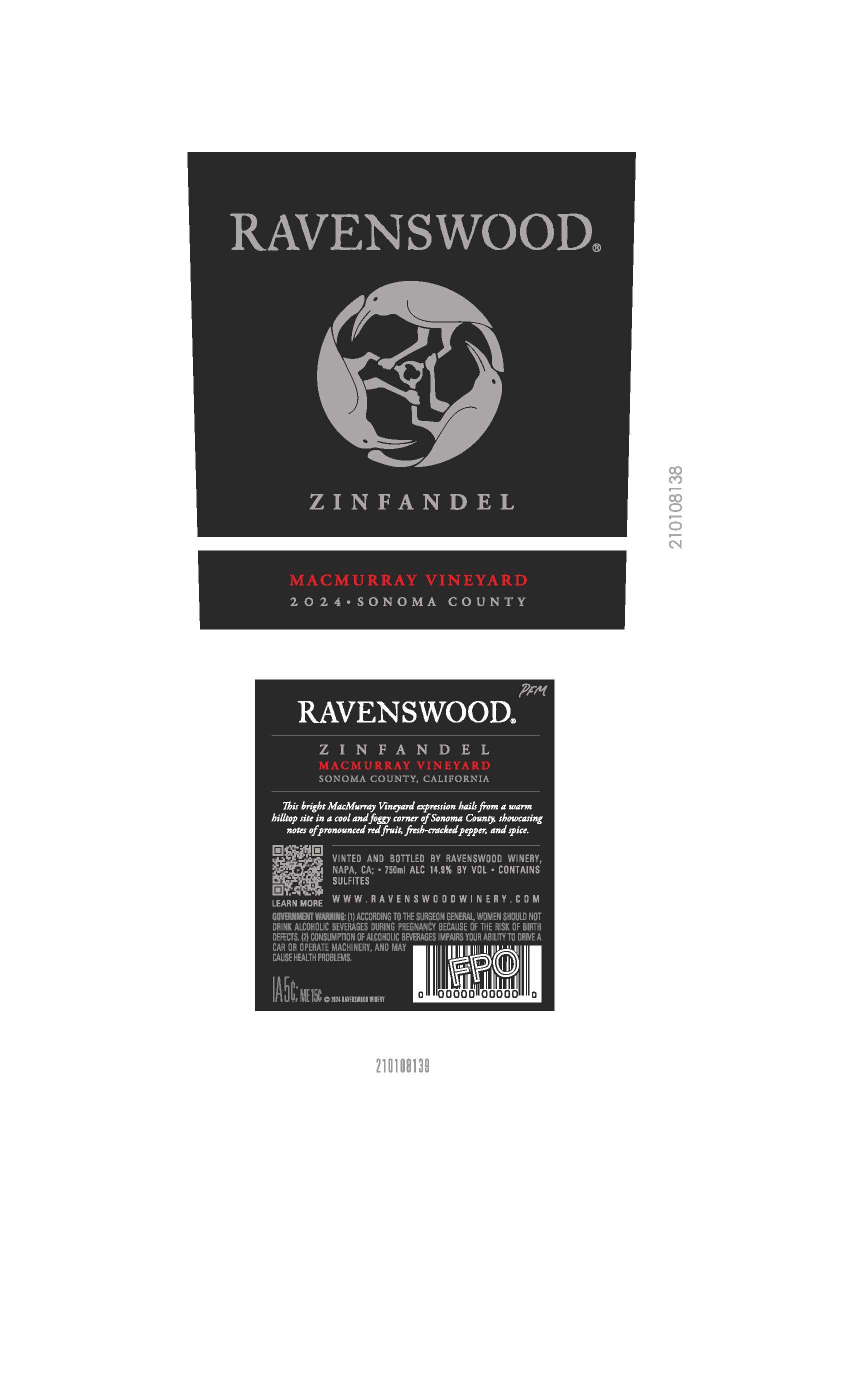 TABC label artwork for Ravenswood Zinfandel Ca - Sonoma