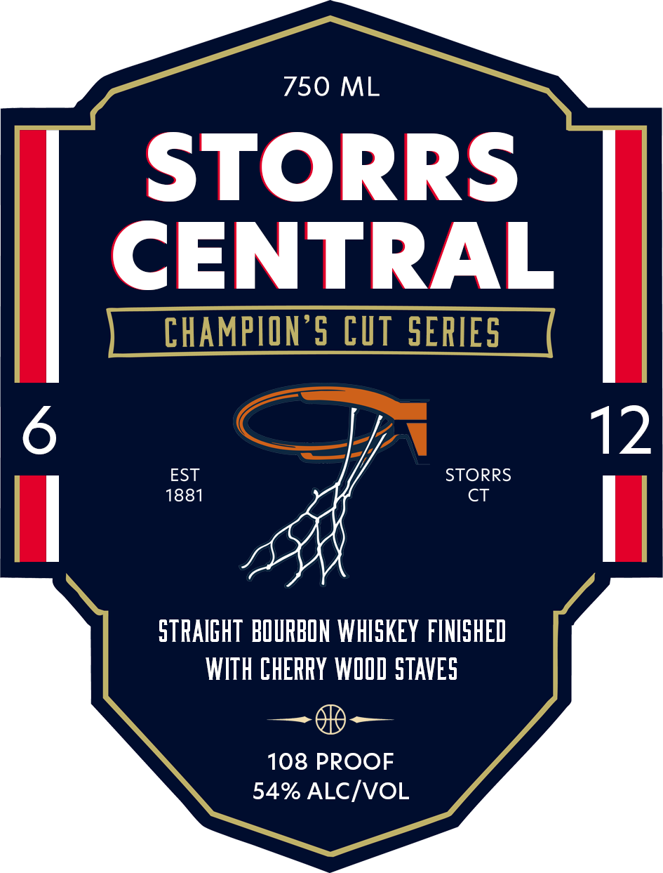 TABC label artwork for Storrs Central Champion's Cut Series Straight Bourbon Whiskey