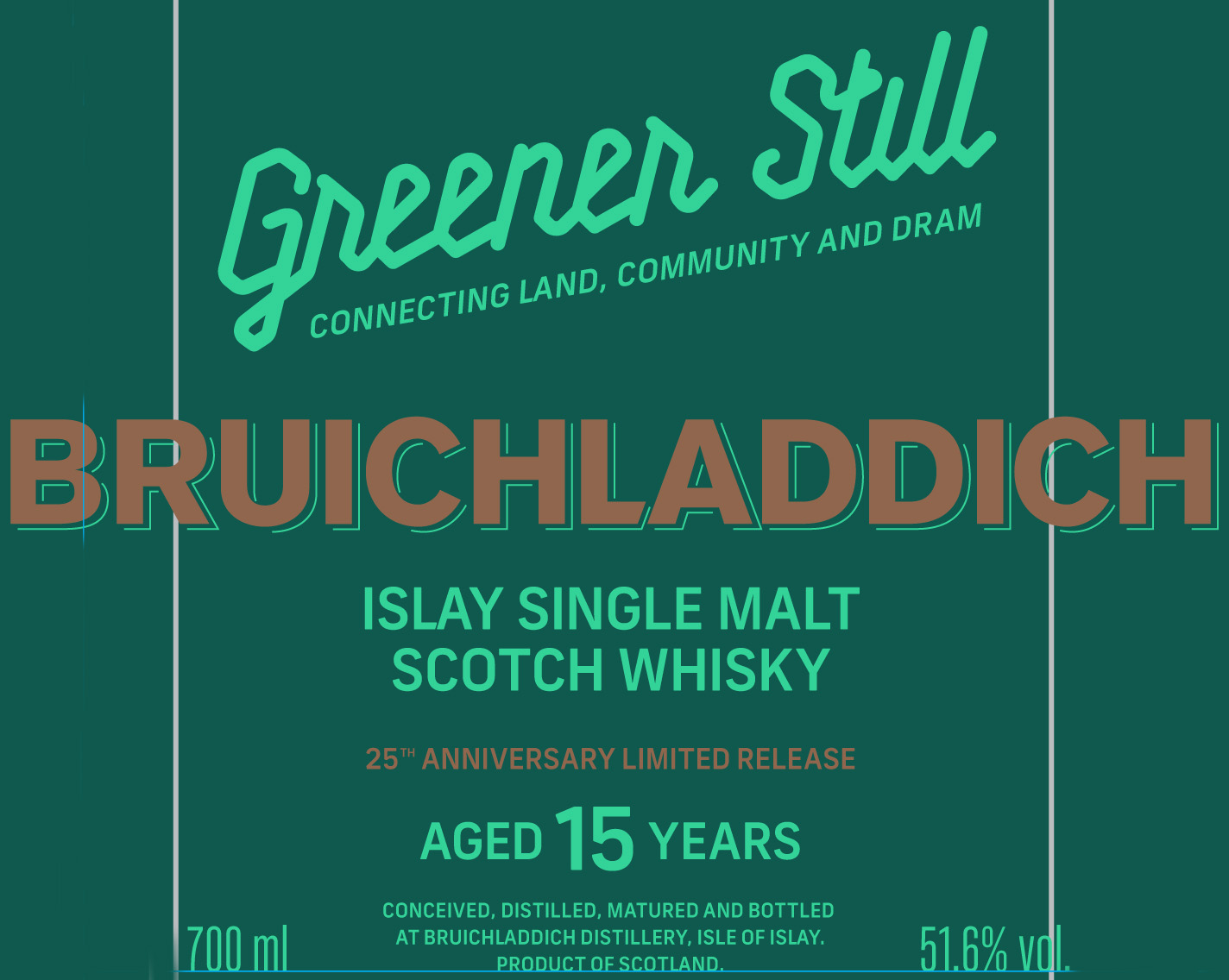 TABC label artwork for Bruichladdich Greener Still