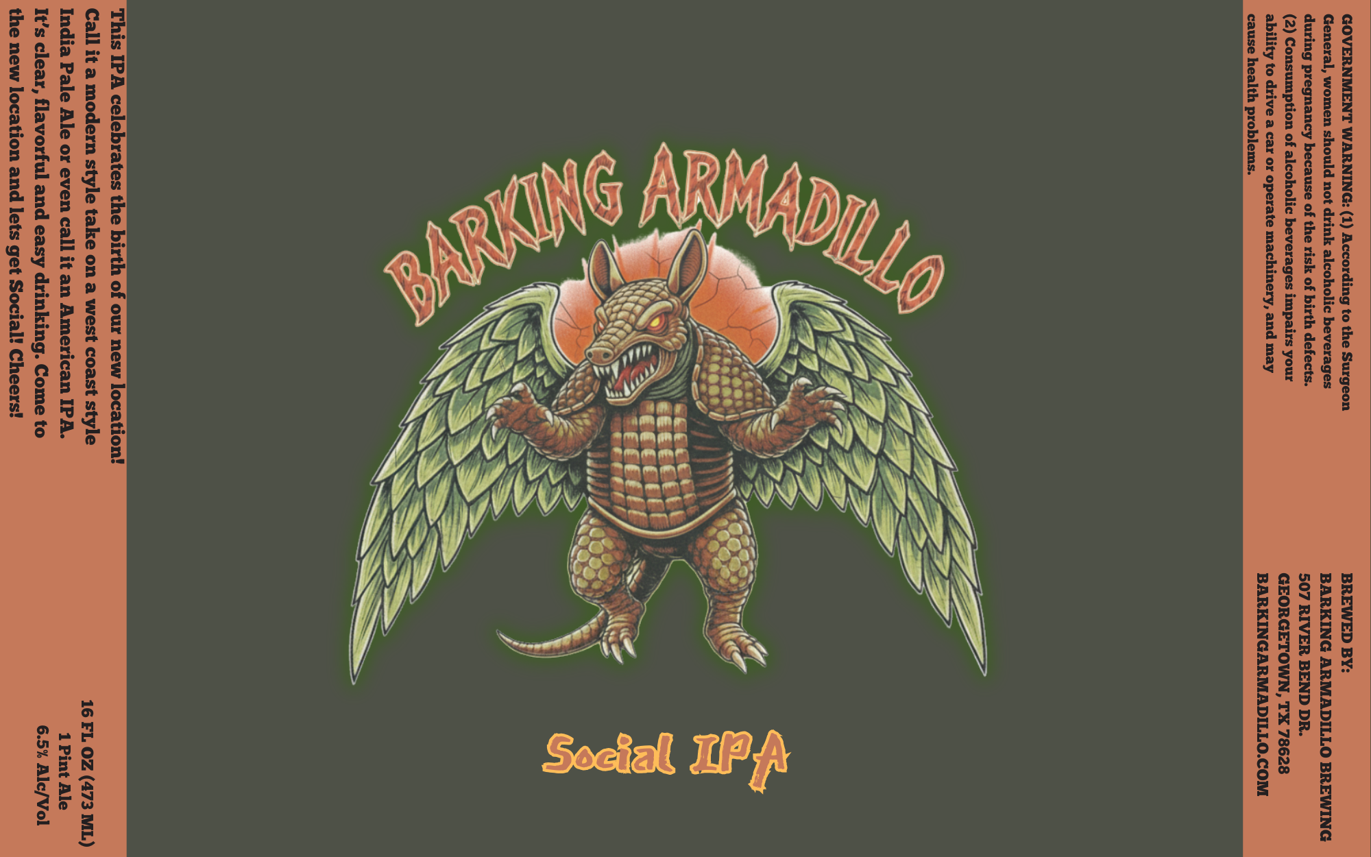 TABC label artwork for Social IPA