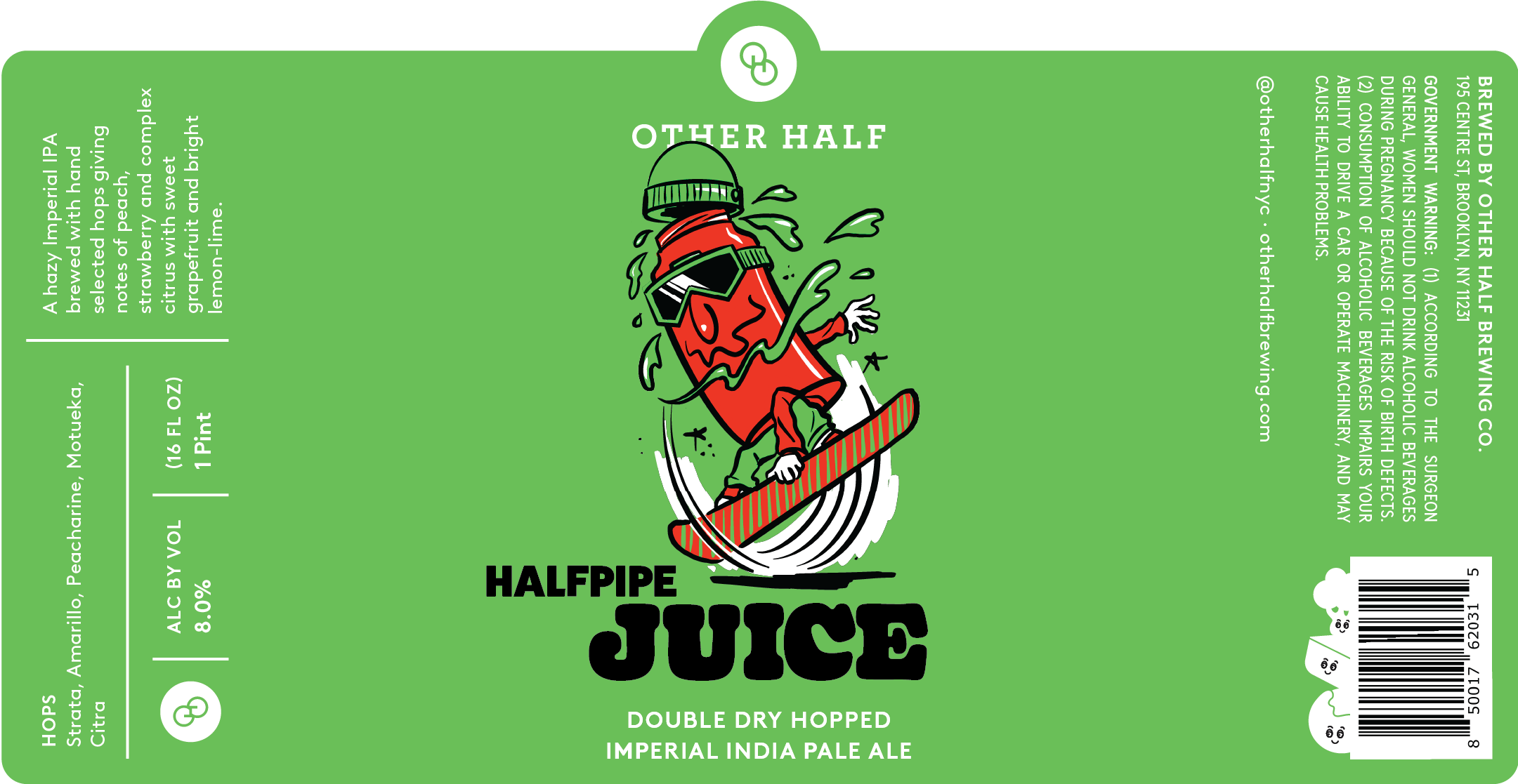 TABC label artwork for Halfpipe Juice