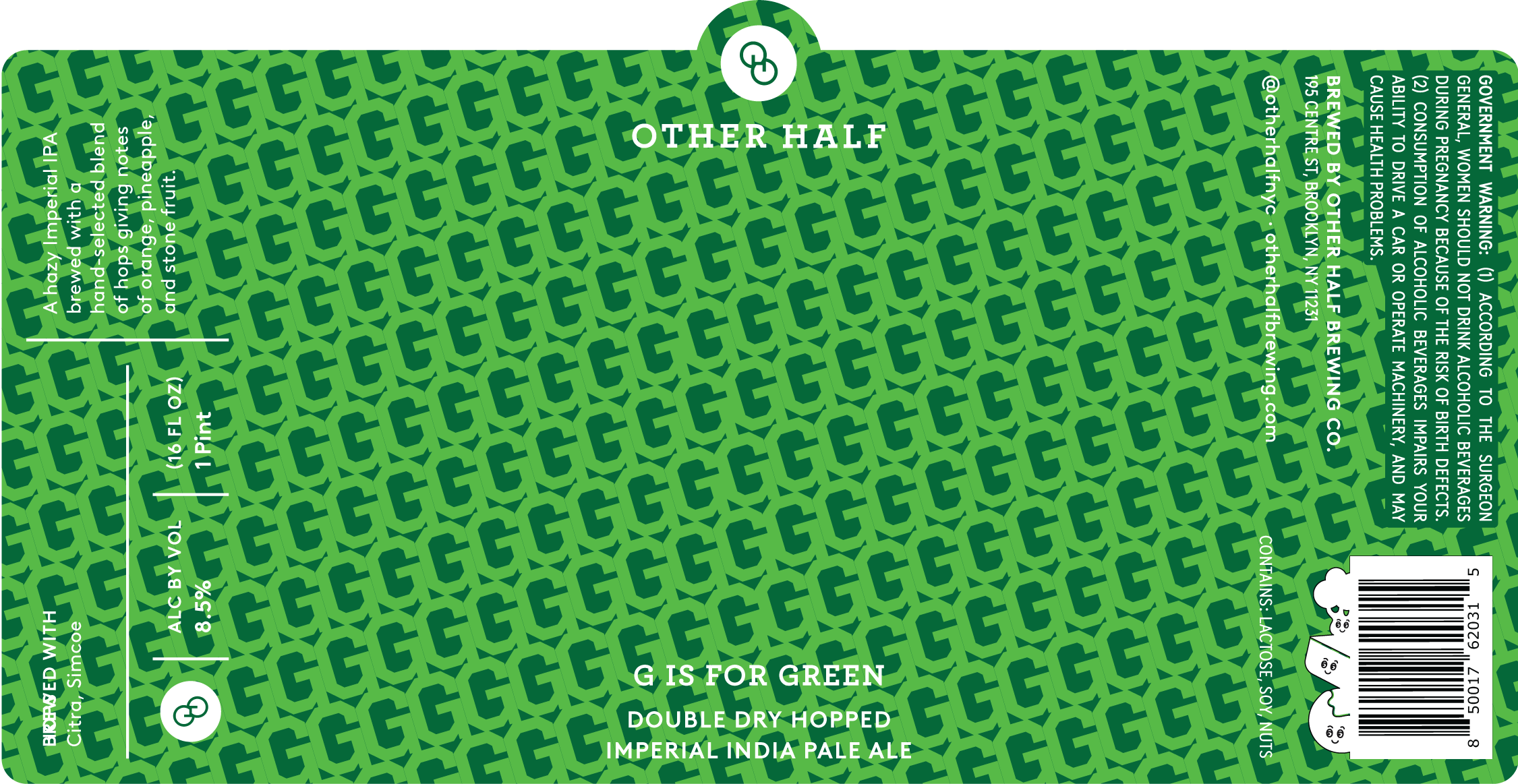 TABC label artwork for G is for Green