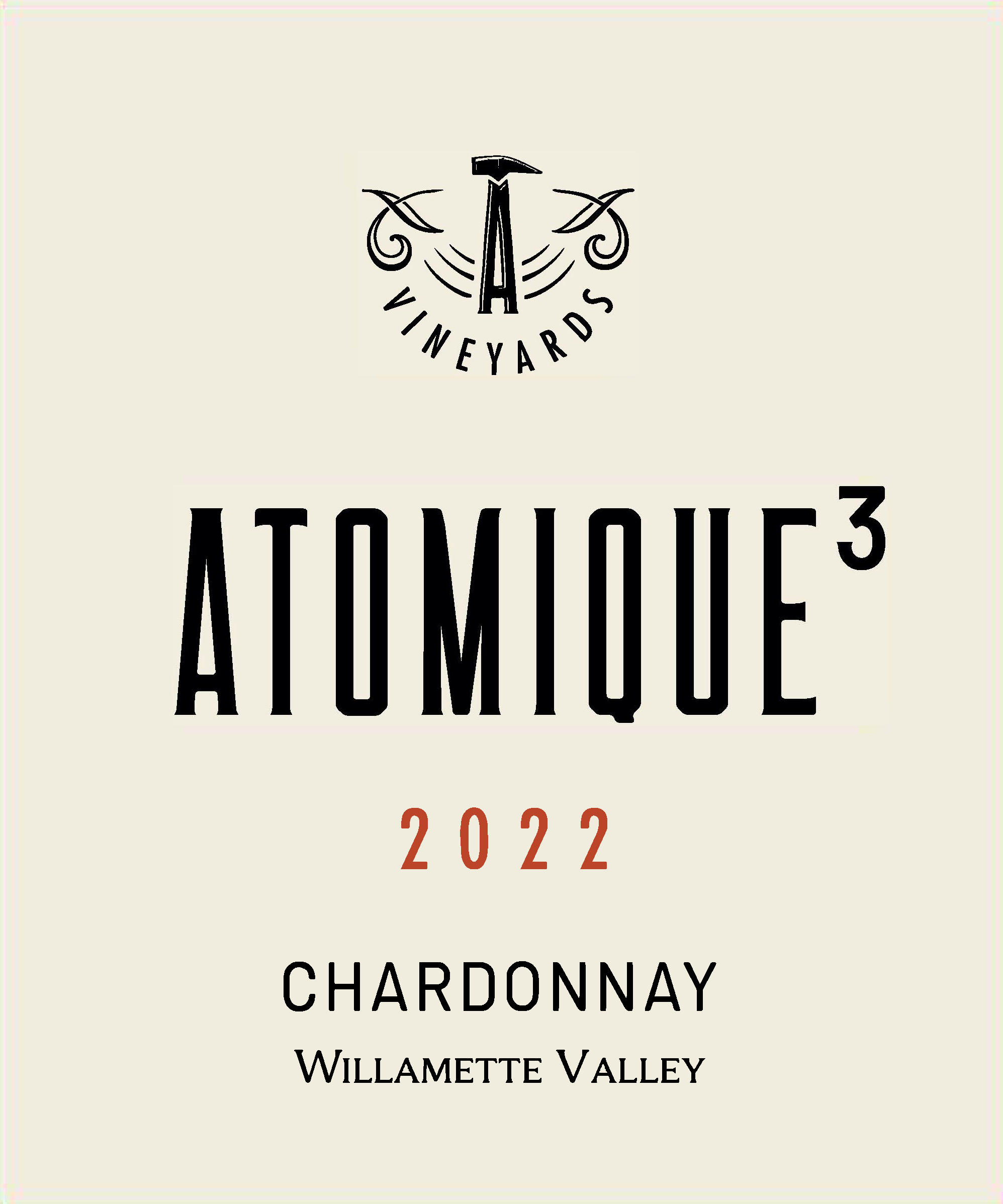 TABC label artwork for Atomique Willamette Valley Chardonnay