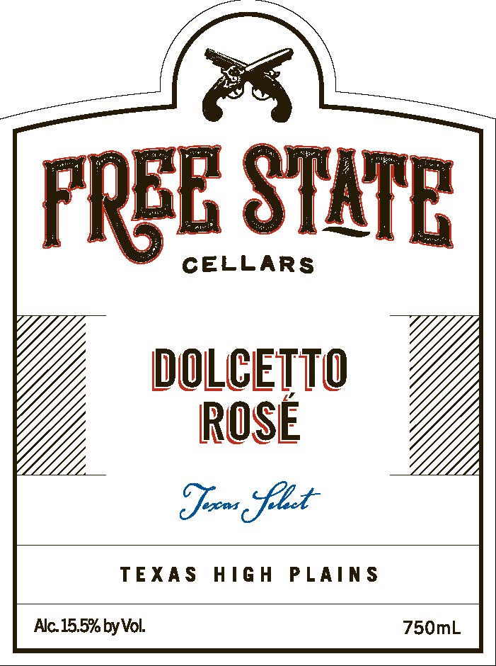 TABC label artwork for Dolcetto Rosé