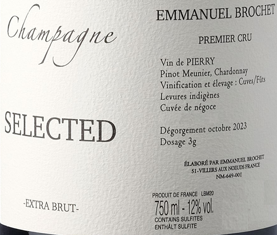 TABC label artwork for EMMANUEL BROCHET SELECTED