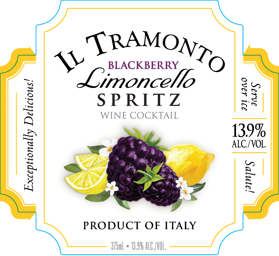 TABC label artwork for Il Tramonto Blackberry Limoncello Spritz 375ml 12pk 13.5ABV