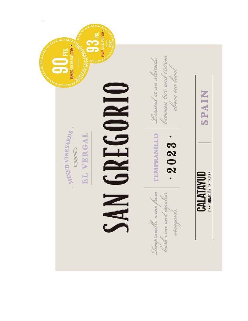 TABC label artwork for San Gregorio El Vergal Tempranillo