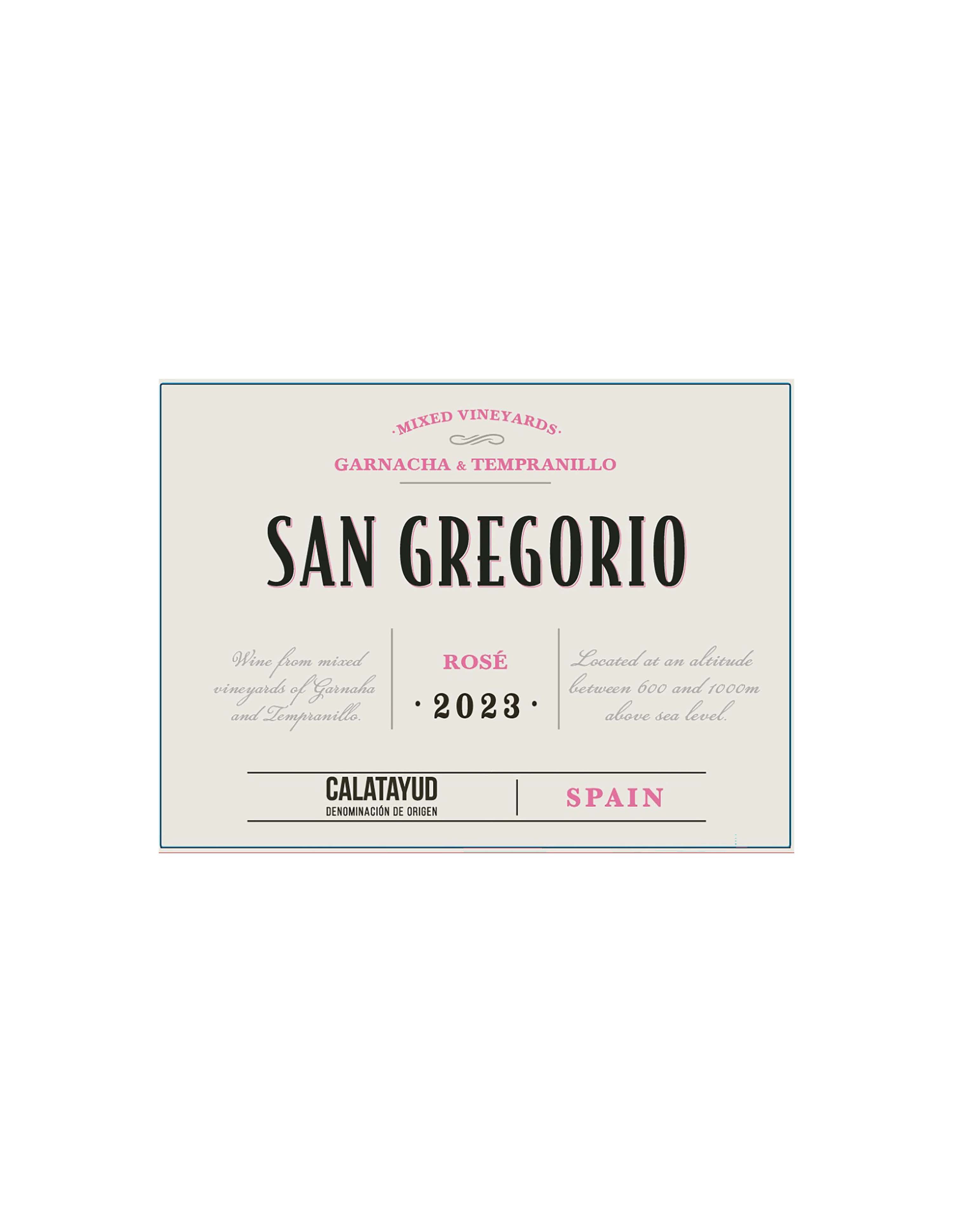 TABC label artwork for San Gregorio Rose