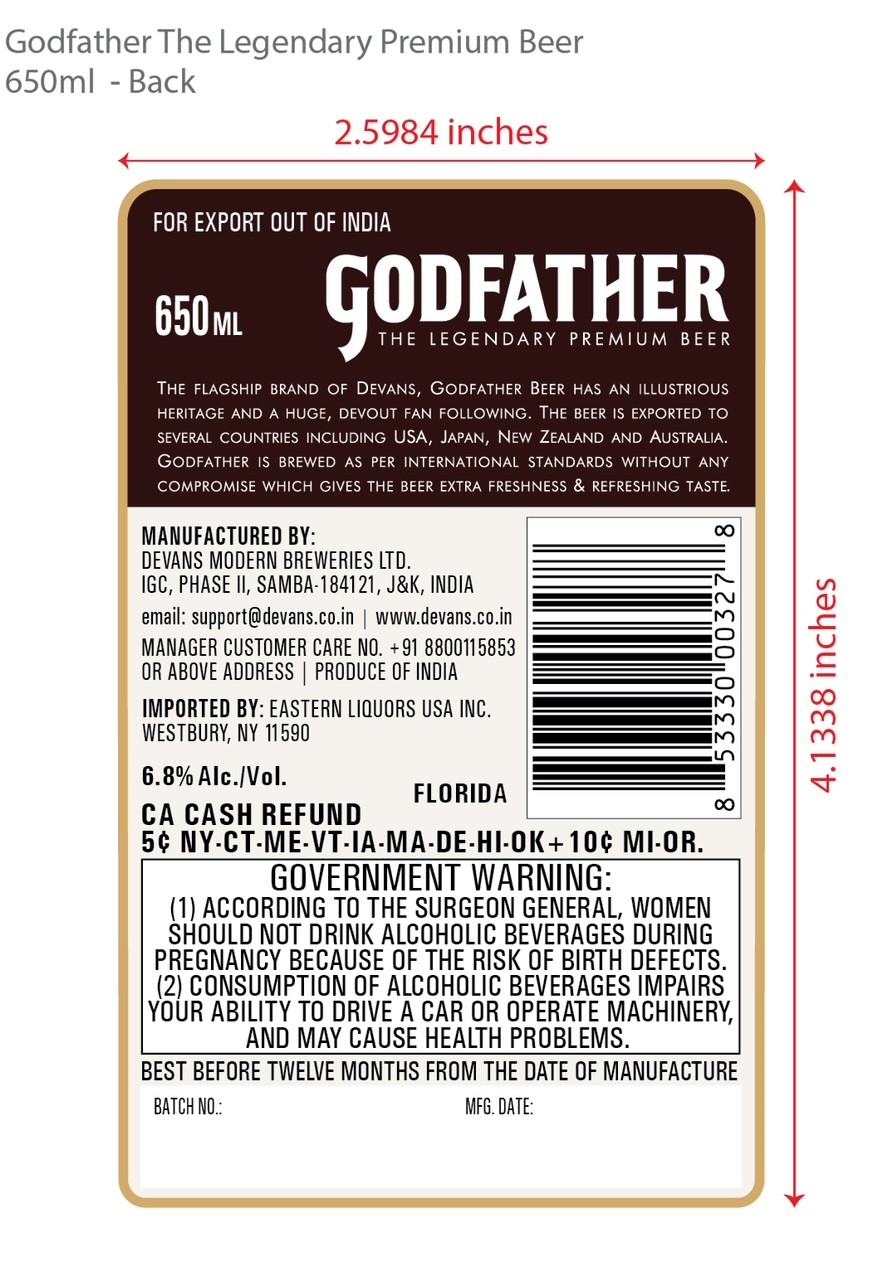 TABC label artwork for GODFATHER THE LEGENDARY PREMIUM