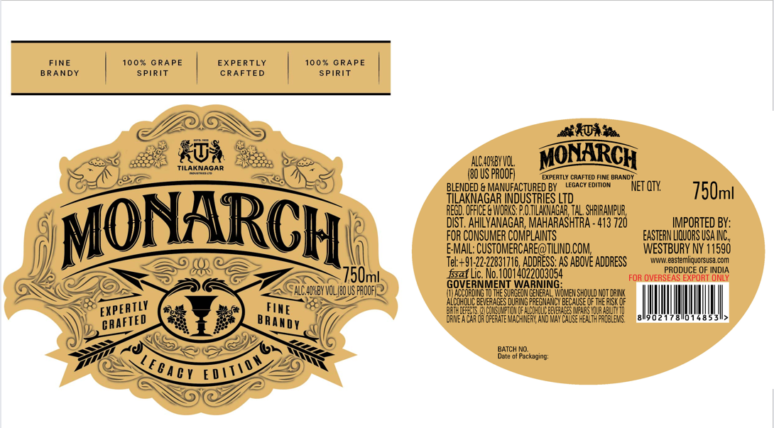 TABC label artwork for Monarch Legacy Edition