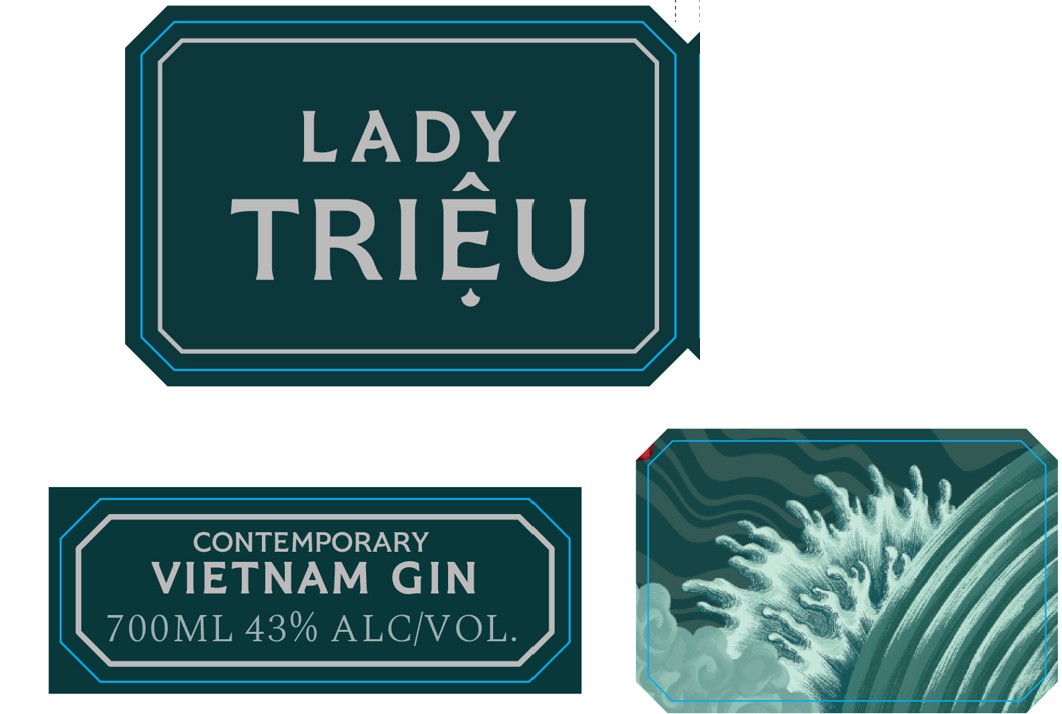 TABC label artwork for Lady Trieu Vietnam Gin