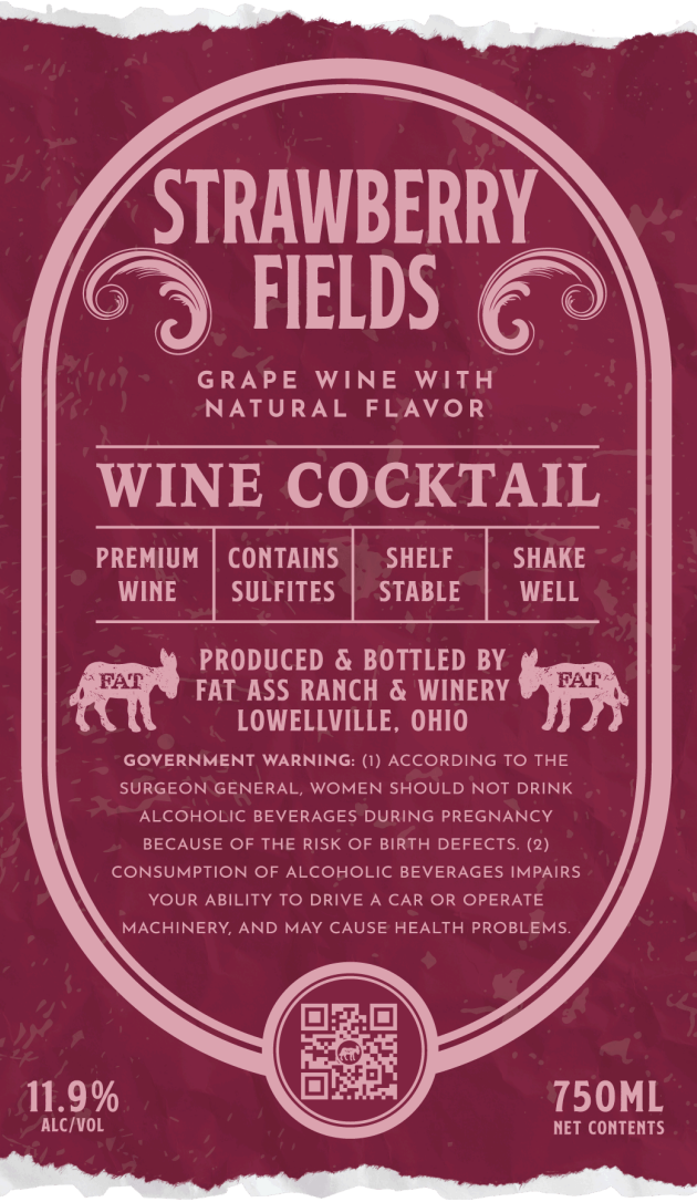 TABC label artwork for FAT ASS RANCH & WINERY
