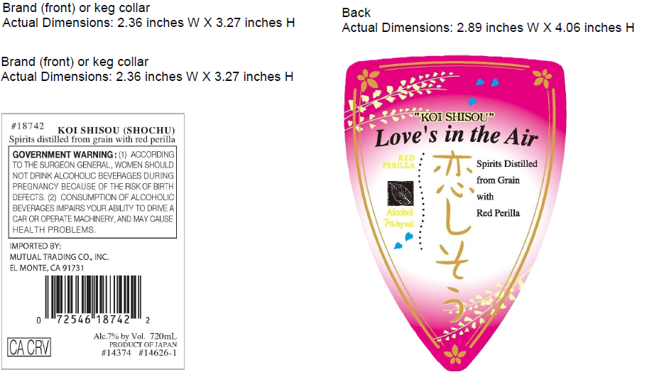 TABC label artwork for 1238   7-DO KOISHISO SHISO SHOCHU