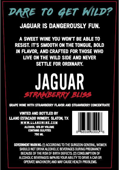 TABC label artwork for JAGUAR STRAWBERRY BLISS