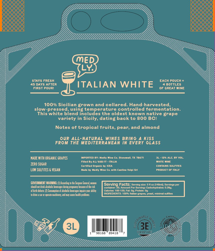TABC label artwork for Medly Wine Co Italian White