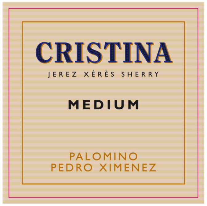 TABC label artwork for Gonzalez Byass Cristina Jerez Sherry