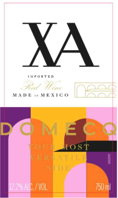 TABC label artwork for Domecq XA Red Wine