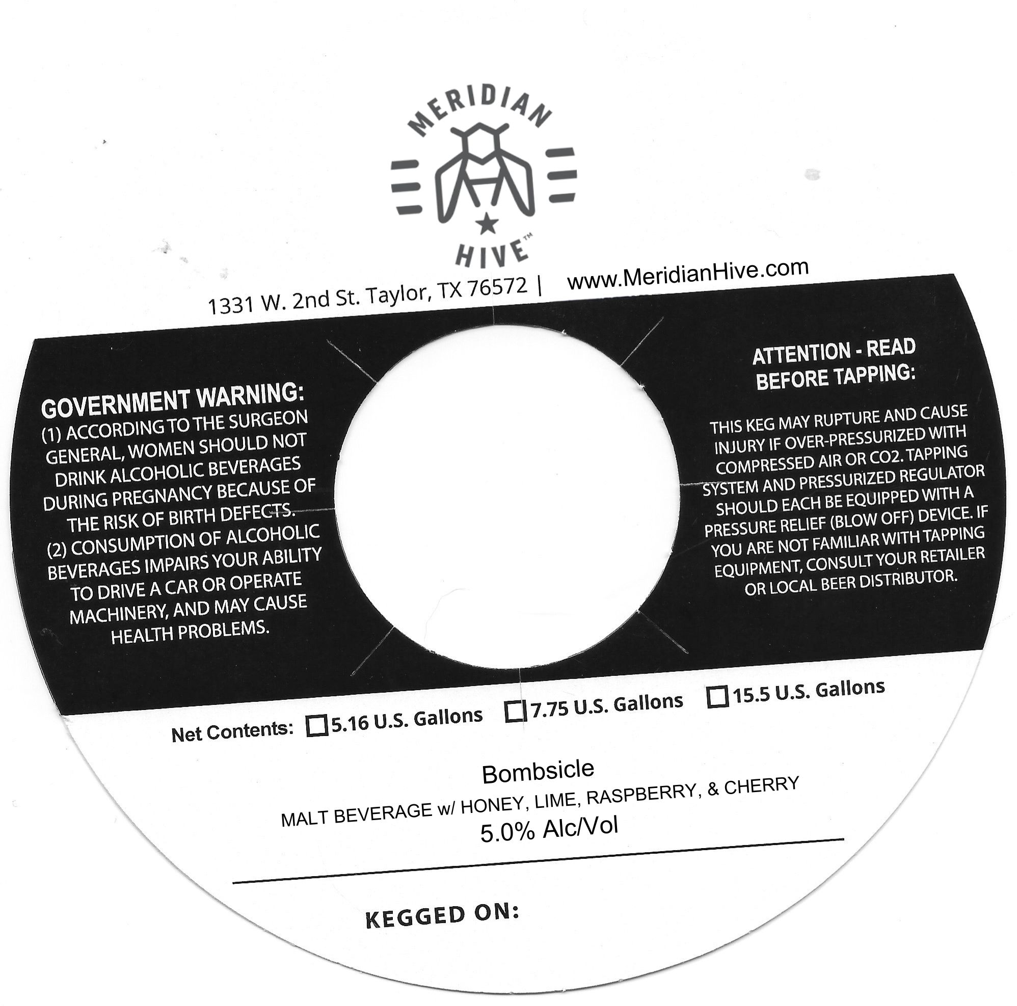 TABC label artwork for MERIDIAN HIVE BOMBSICLE