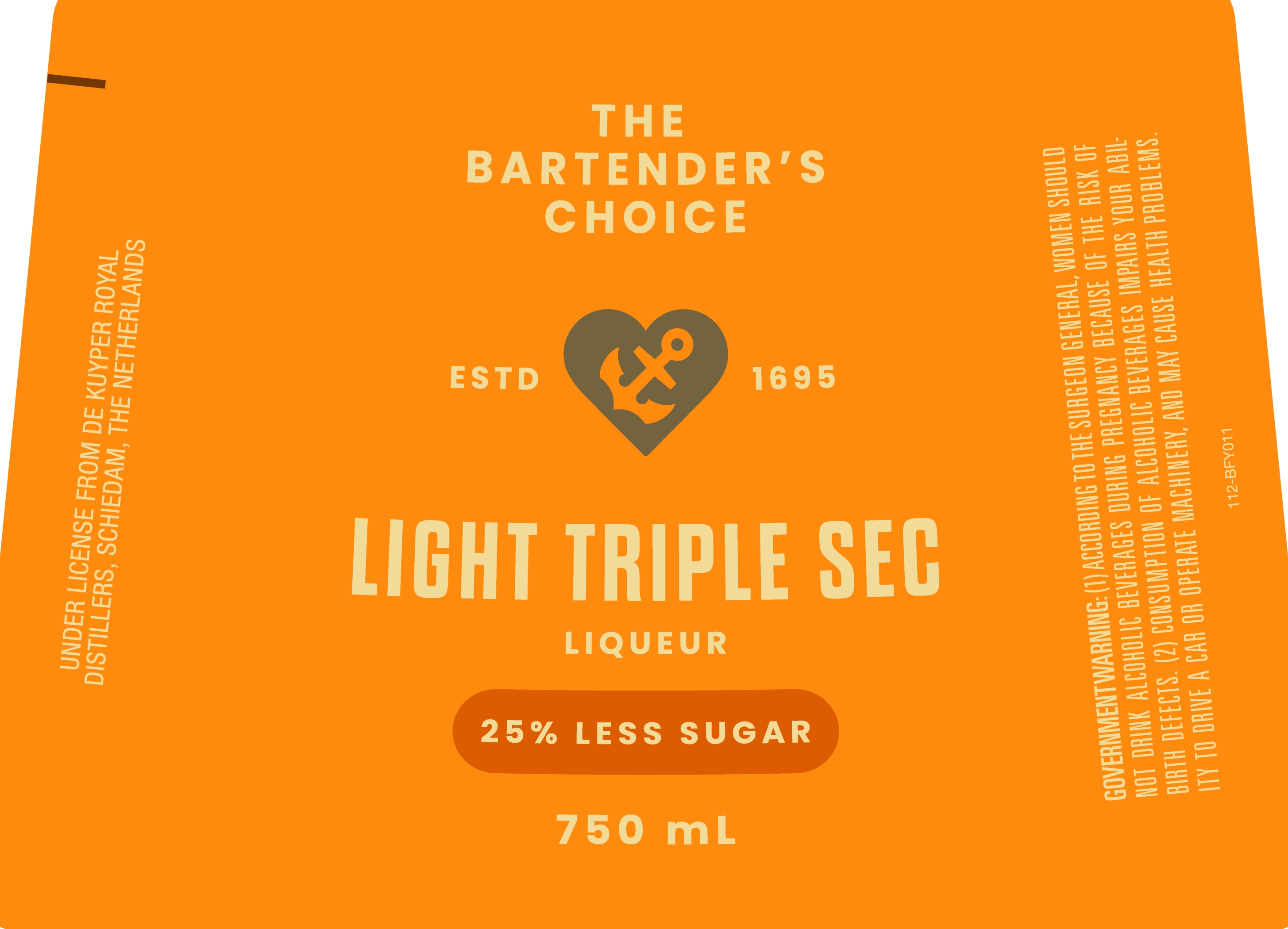 TABC label artwork for DeKuyper Light Triple Sec