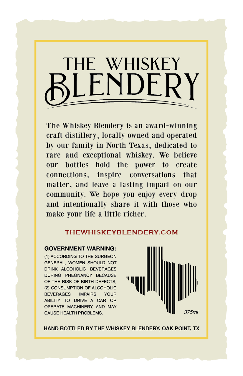 TABC label artwork for The Whiskey Blendery