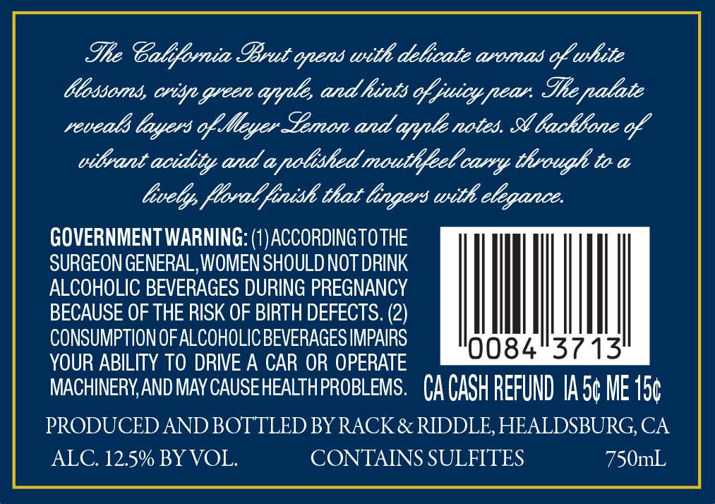 TABC label artwork for Trader Joe's Brut