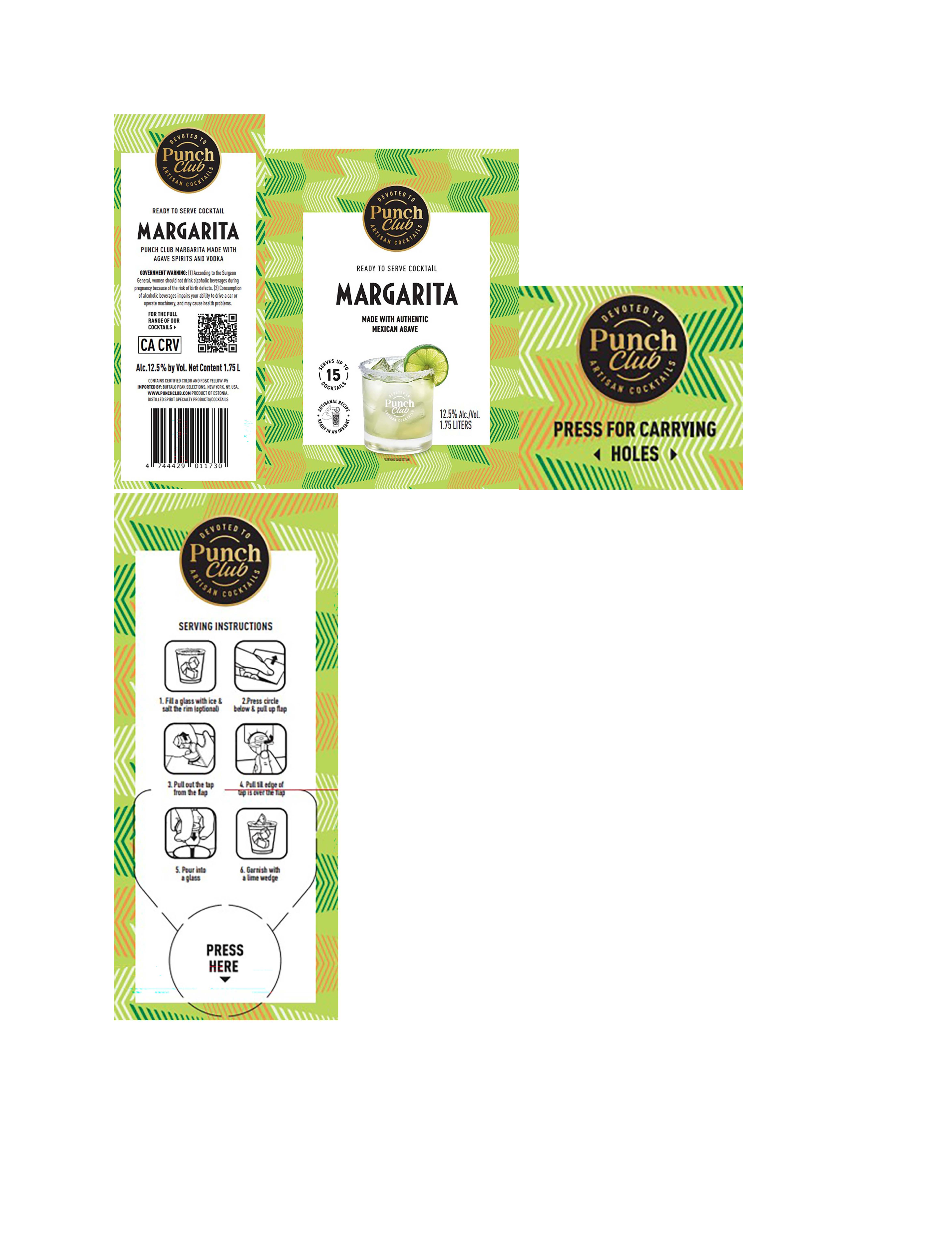 TABC label artwork for Punch Club Margarita