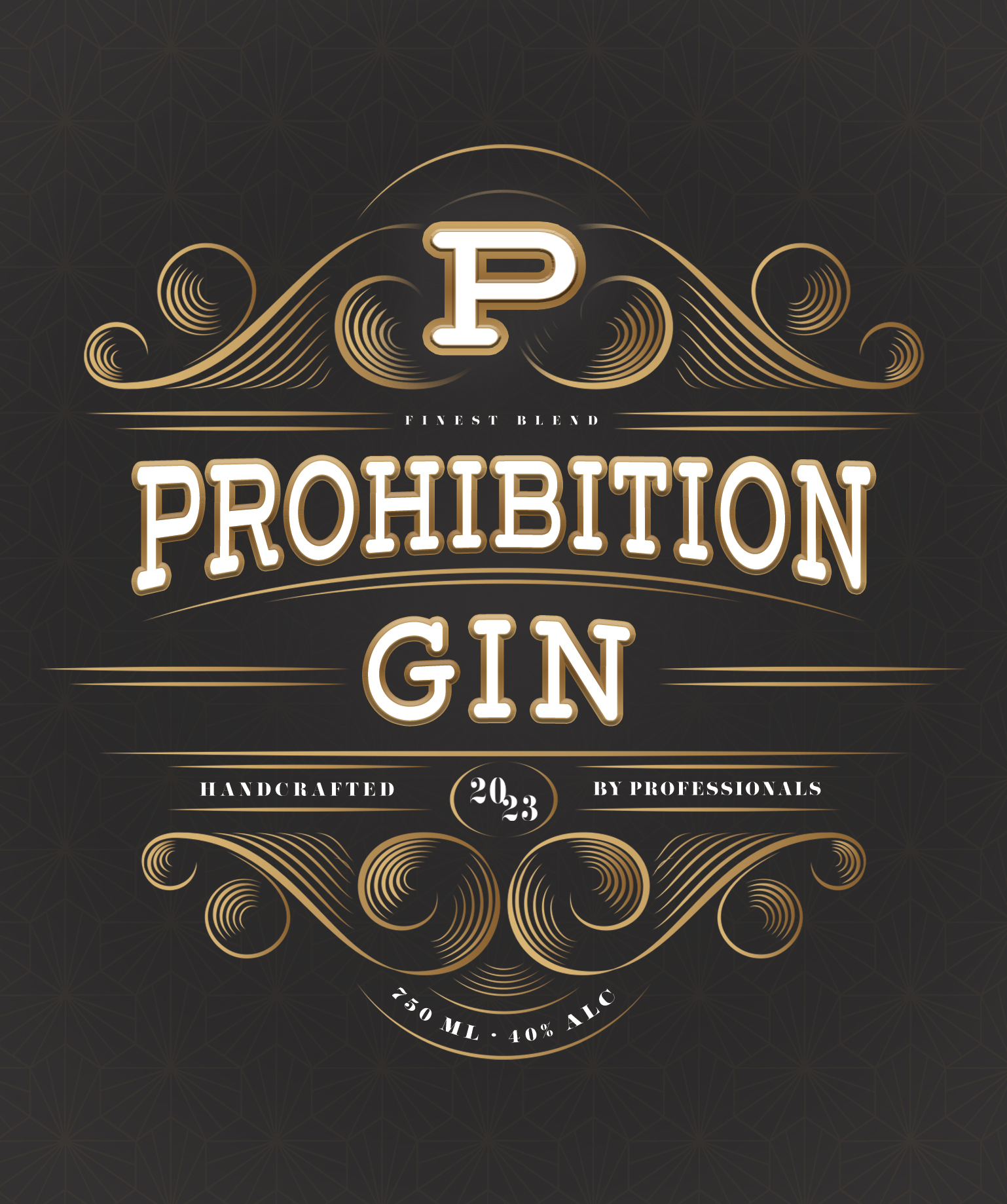TABC label artwork for PROHIBITION GIN