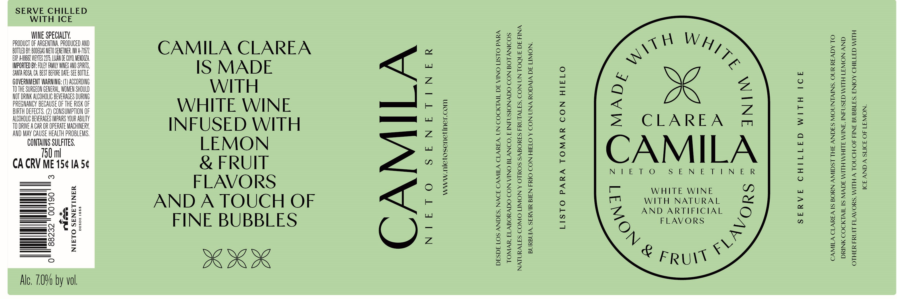 TABC label artwork for NIETO SENETINER Camila Clarea