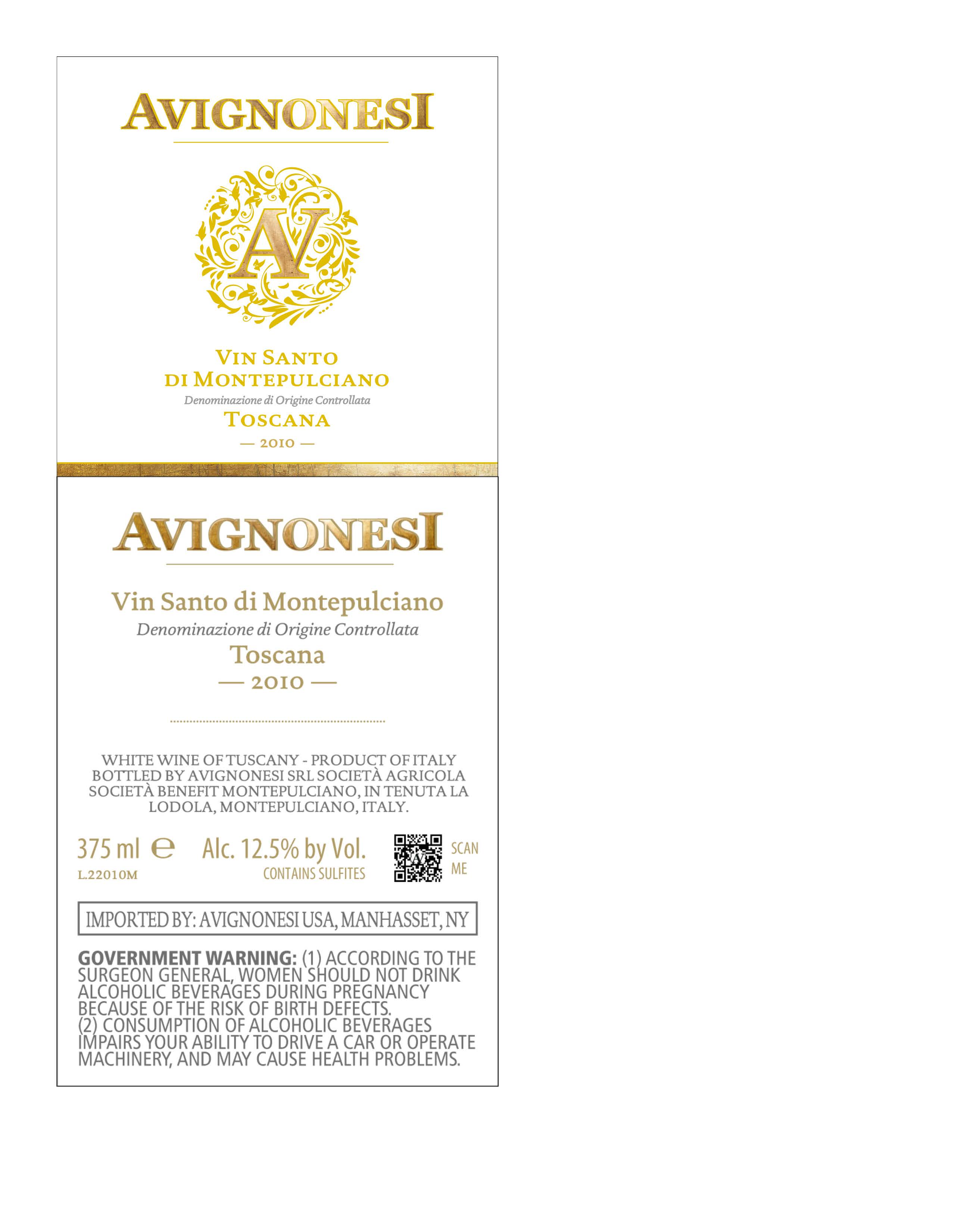 TABC label artwork for Avignonesi Vin Santo Di Montepulciano