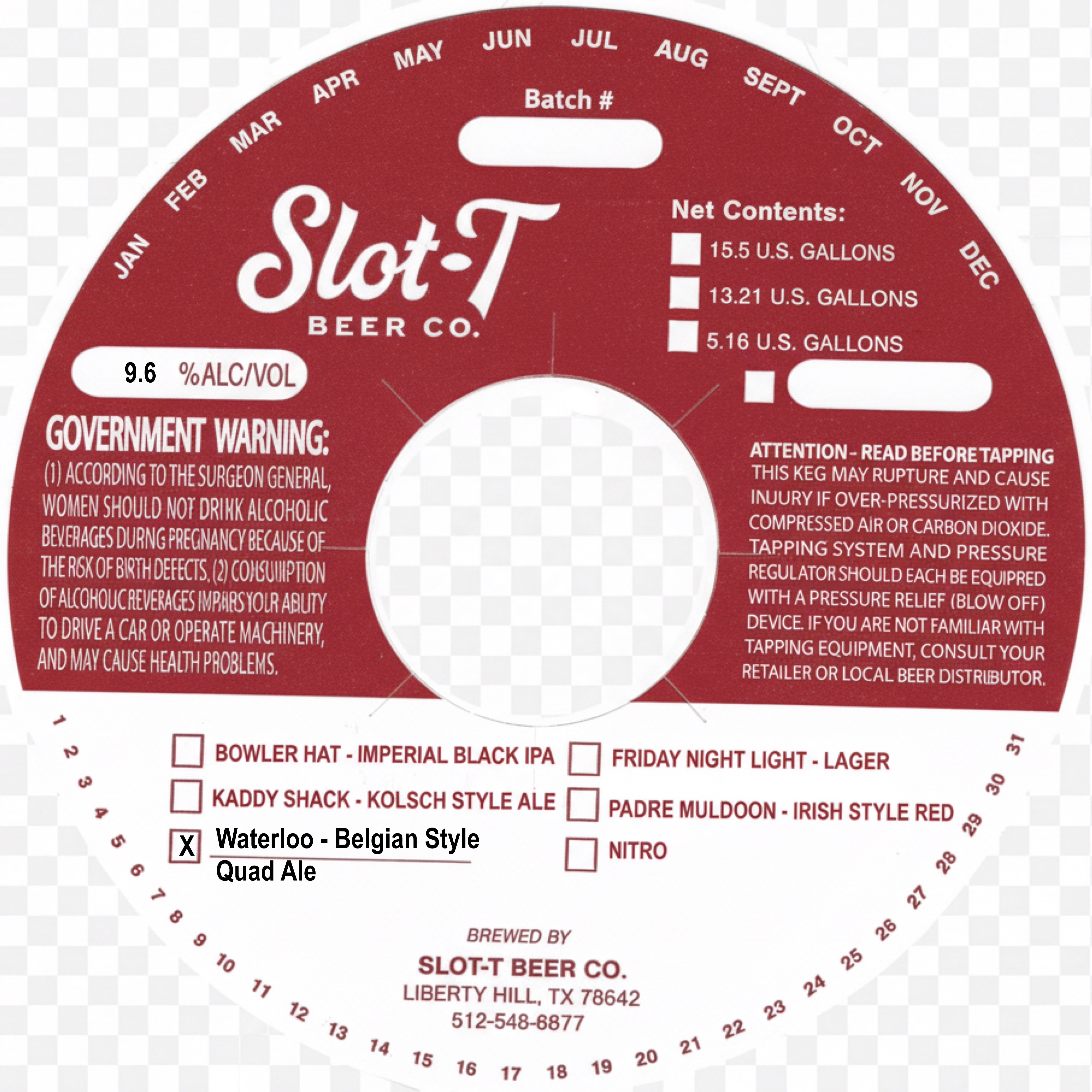 TABC label artwork for Waterloo