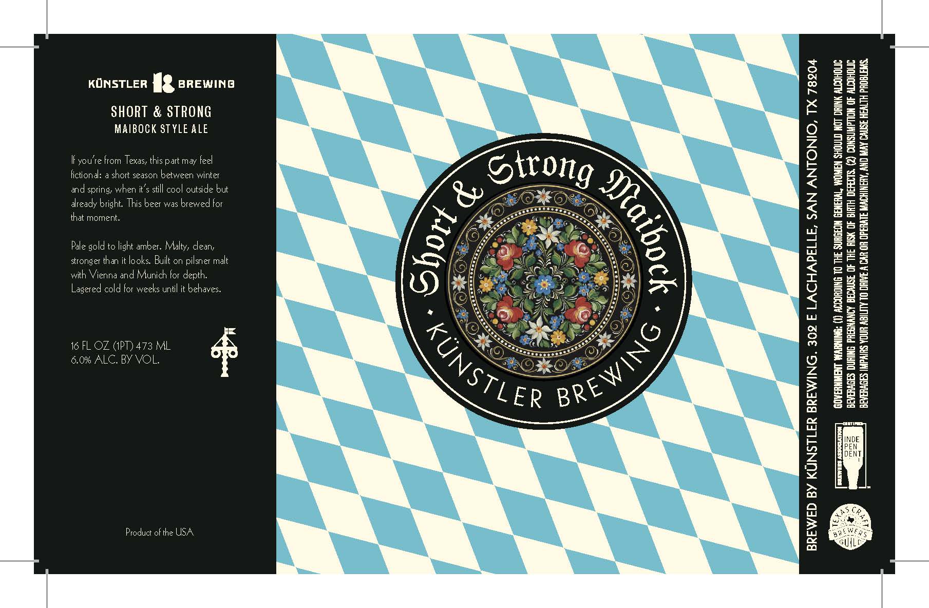 TABC label artwork for Short & Strong