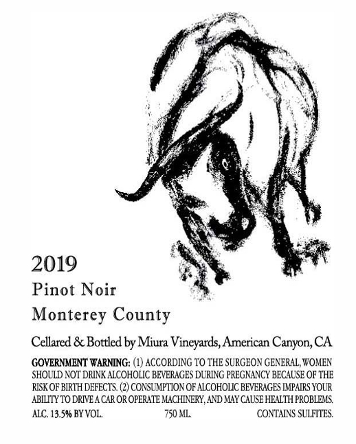 TABC label artwork for MIURA VINEYARDS PINOT NOIR