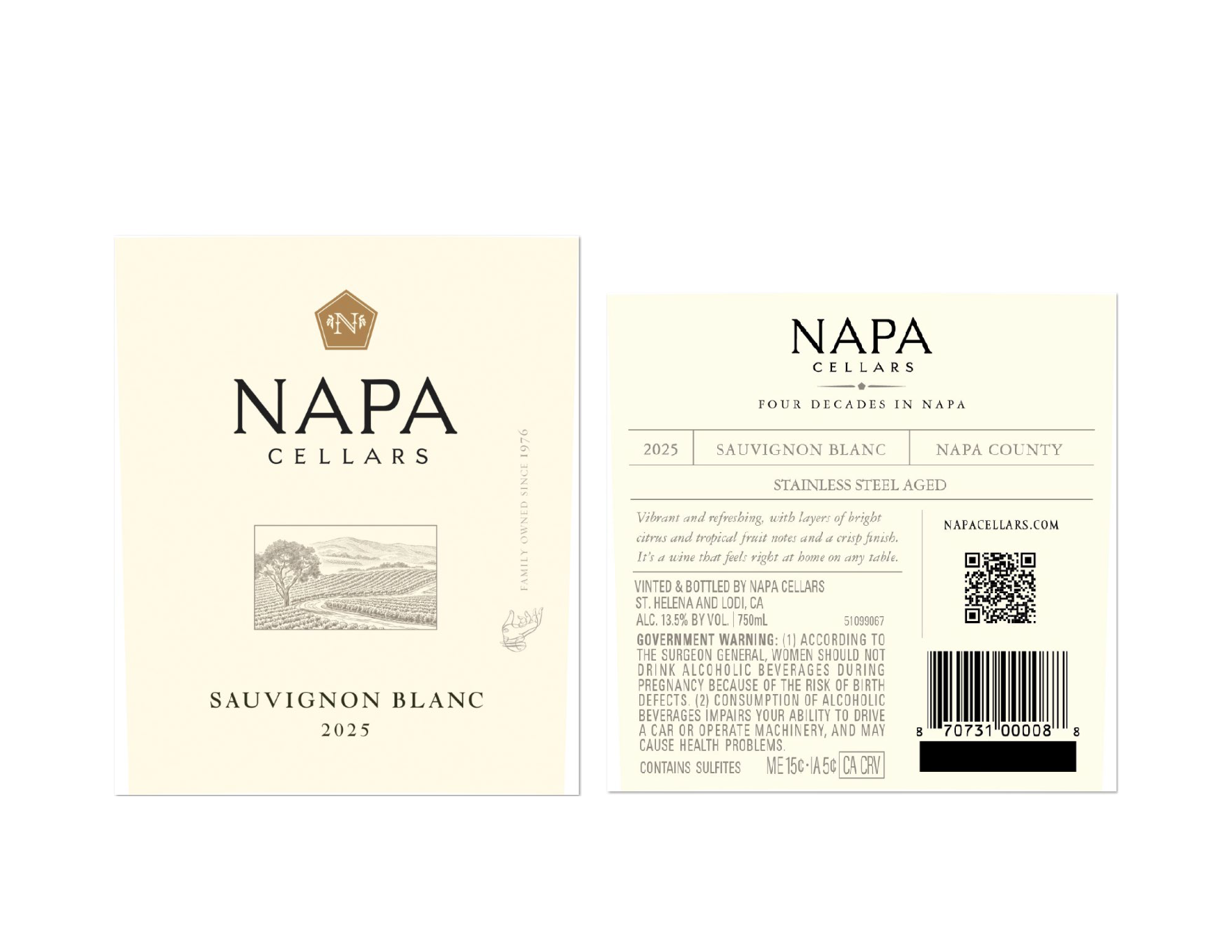TABC label artwork for Napa Cellars Sauvignon Blanc Napa Cty