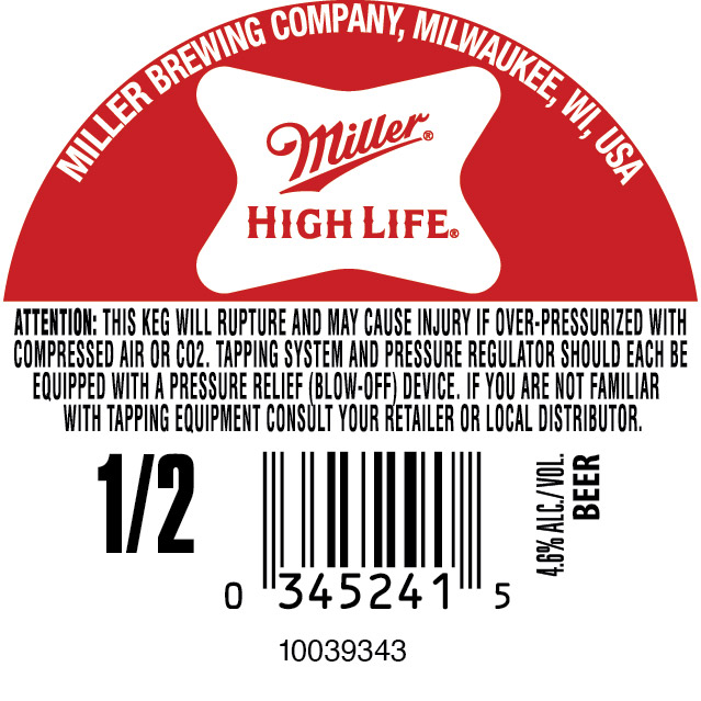 TABC label artwork for Miller High Life