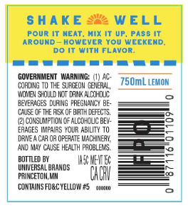 TABC label artwork for Saturday Social Fresh Lemon