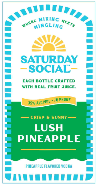 TABC label artwork for Saturday Social Lush Pineapple