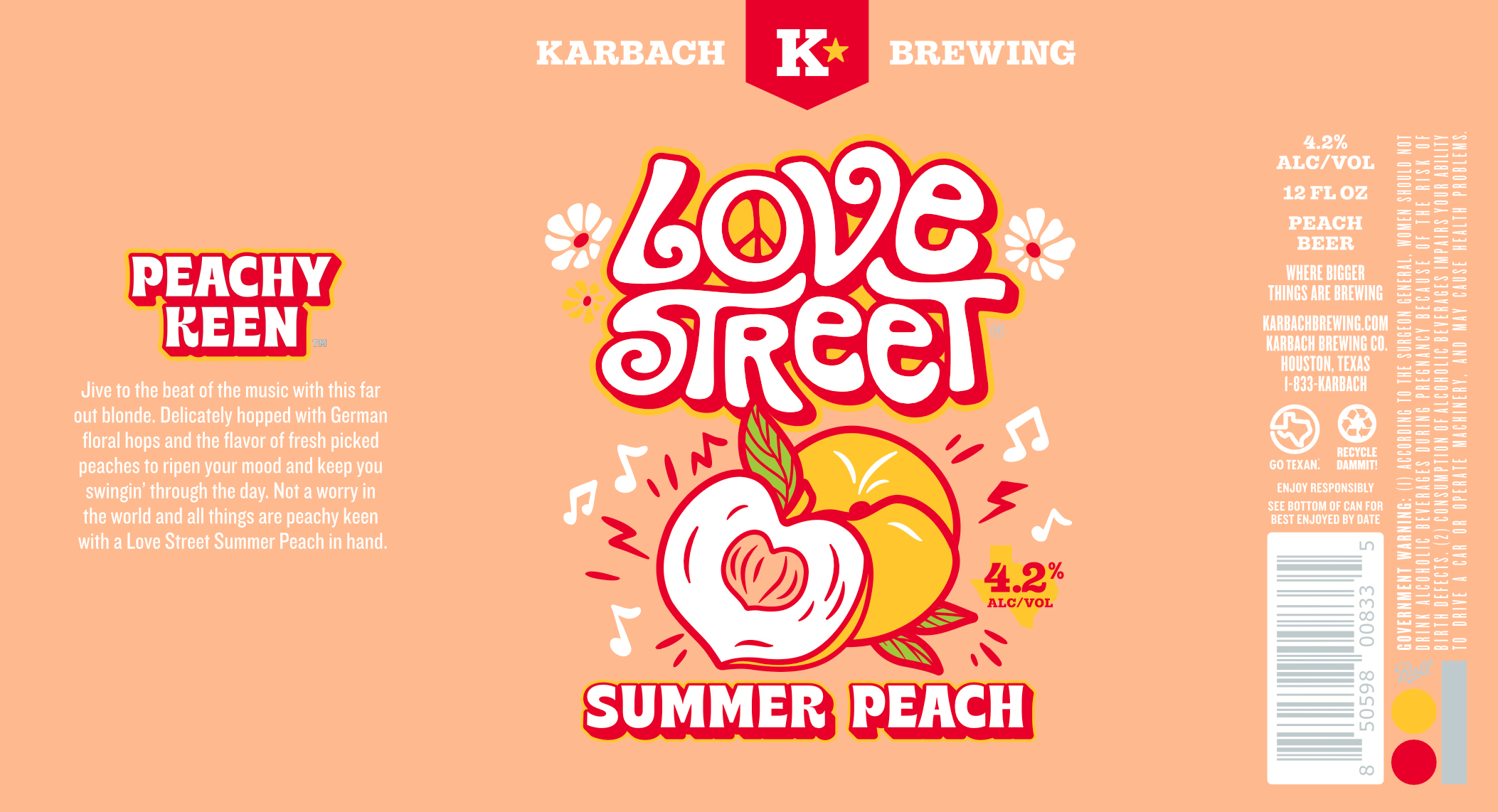 TABC label artwork for Love Street Peach