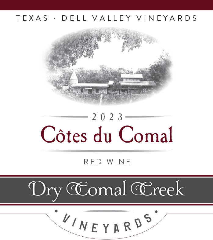 TABC label artwork for Dry Comal Creek Vineyards Cotes Du Comal
