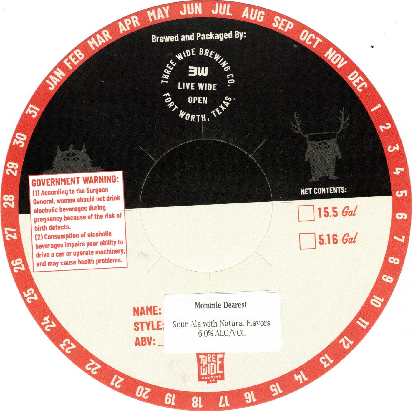 TABC label artwork for Mommie Dearest
