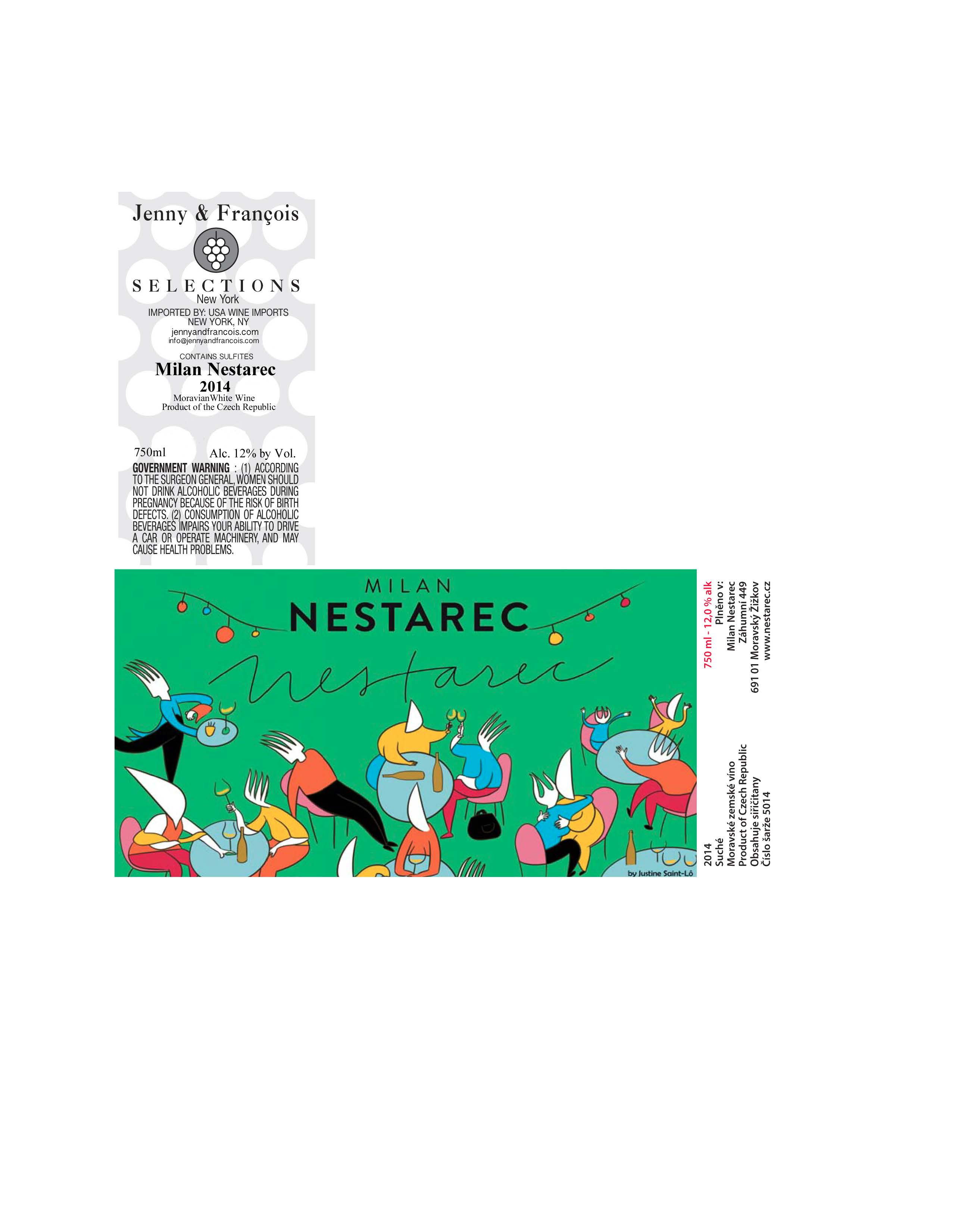 TABC label artwork for Milan Nestarec, White