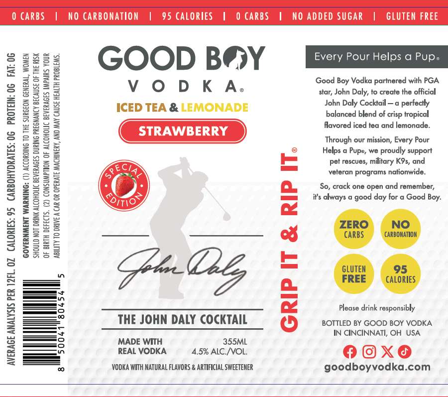 TABC label artwork for Paradise Pack - Strawberry Iced Tea Lemonade