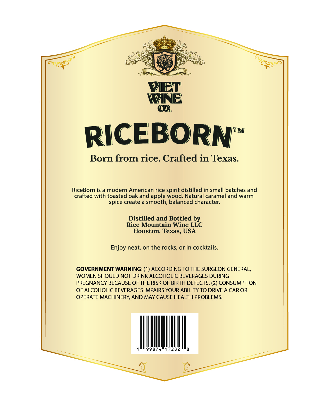 TABC label artwork for RICEBORN