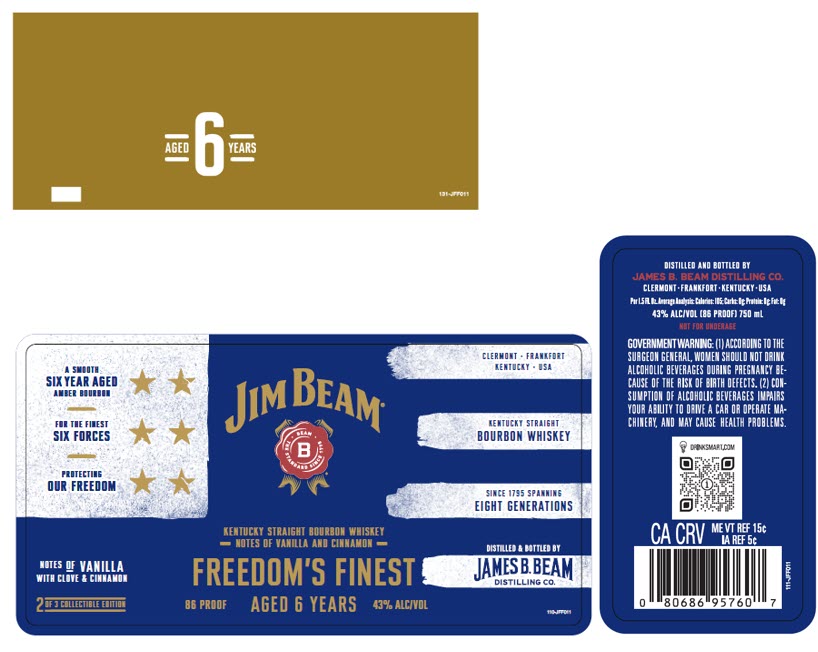 TABC label artwork for Jim Beam 6yr Freedom's Finest LTO - BLUE