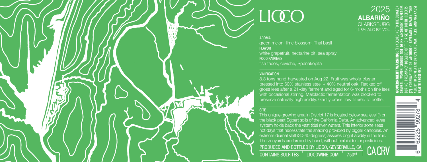 TABC label artwork for Lioco Albarino Clarksburg
