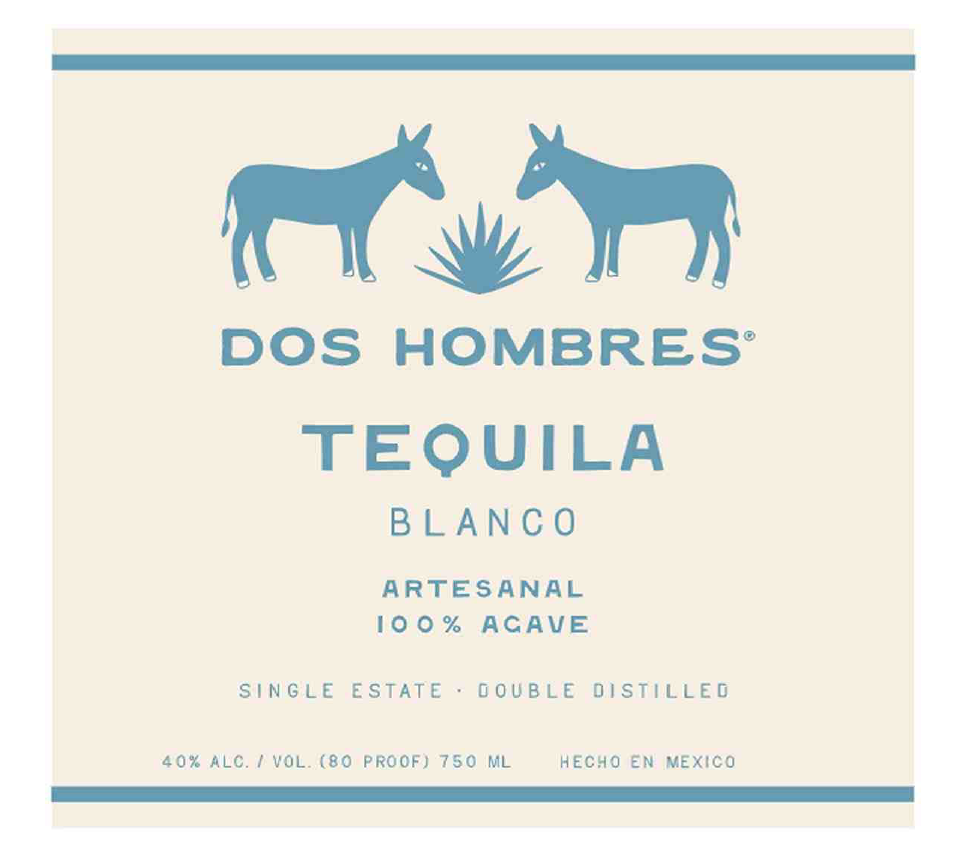 TABC label artwork for Dos Hombres Blanco Tequila